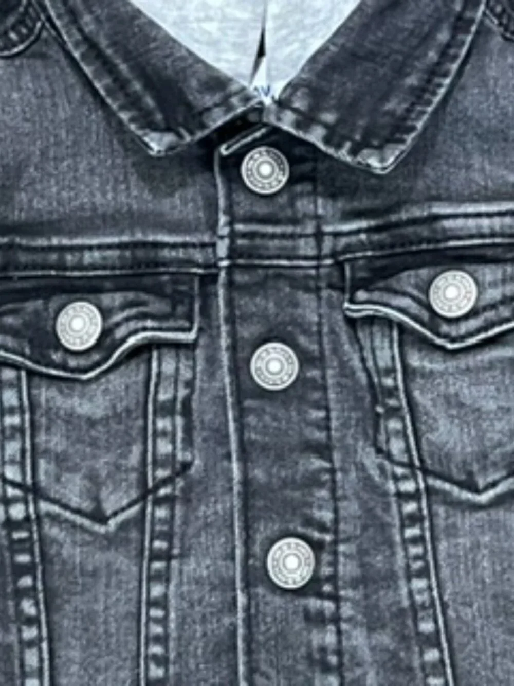 Old Navy Denim Jean Jacket Boys 2T Trucker style snap front Hooded